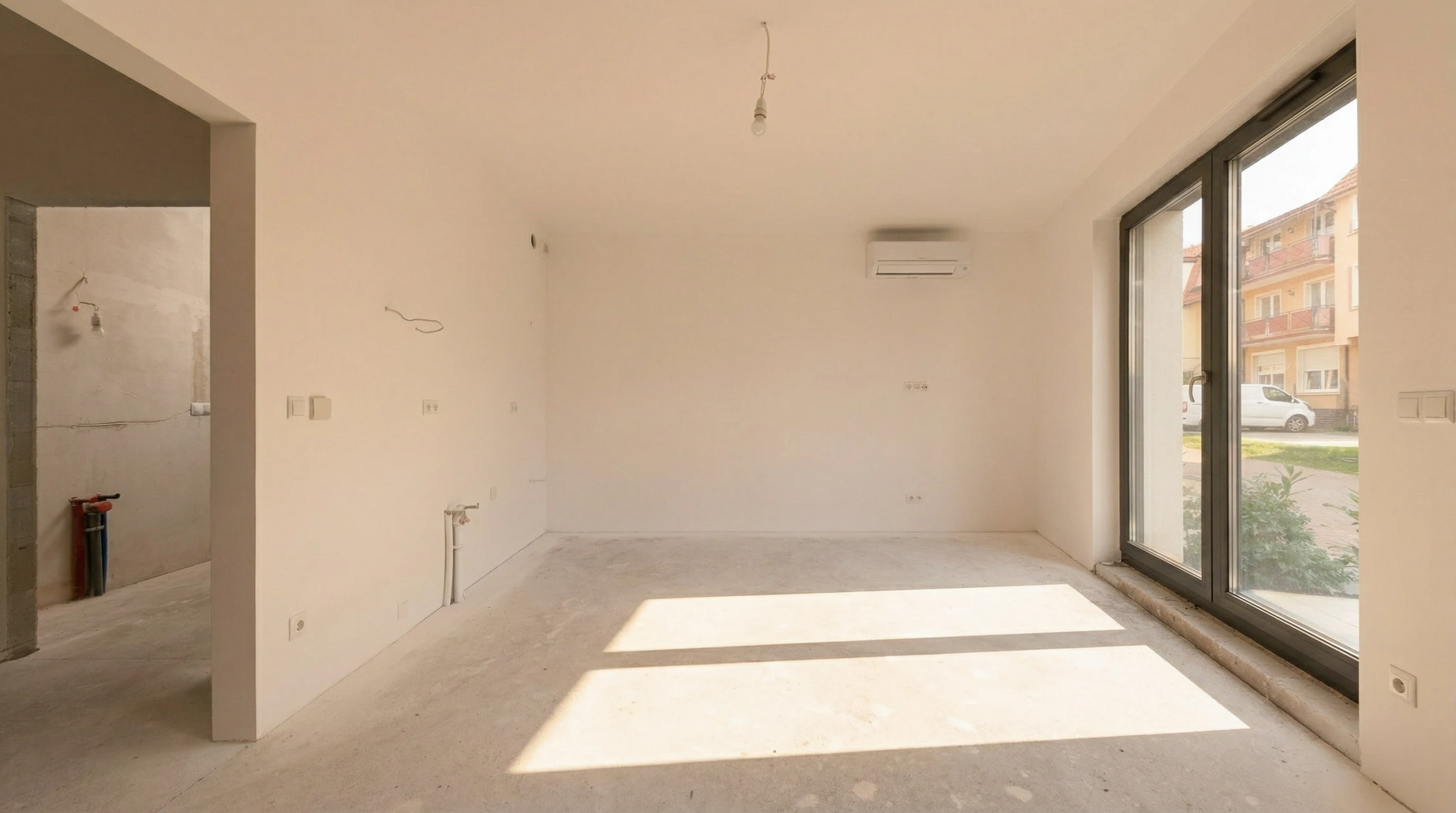 Ouvrier du bâtiment utilisant un marteau de forgeron pour démolir un mur intérieur en briques, créant un trou pendant la rénovation de la maison